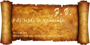 Fábján Vladimir névjegykártya